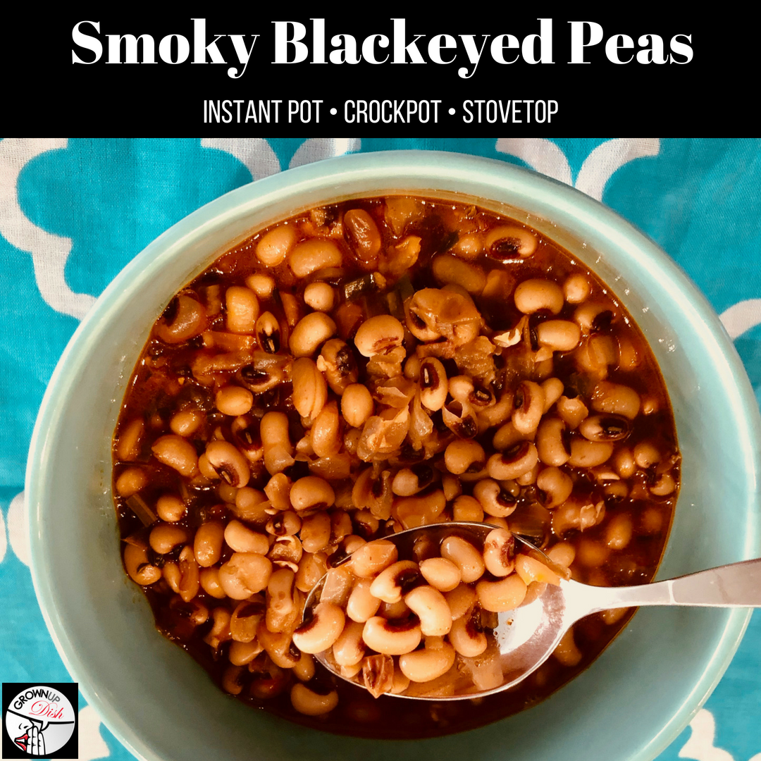 Smoky Instant Pot or Crock-Pot Blackeyed Peas - www.grownupdish.com