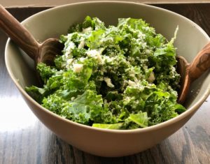 This paleo kale caesar salad is so delicious that you'll forget it's good for you. It's the homemade salad dressing that makes it so legit. And it's super easy to make. The dressing is just a riff on homemade mayonaise, which you can whip up with an immersion blender in just minutes. | www.grownupdish.com