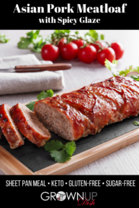 This delicious and easy Asian Pork Meatloaf recipe puts an Asian twist on homestyle meatloaf by using ground pork, Asian seasonings (ginger, garlic, green onion) and baking it with an irresistibly savory-sweet soy glaze. It's healthy, easy to prepare and really, really delicious. | www.grownupdish.com
