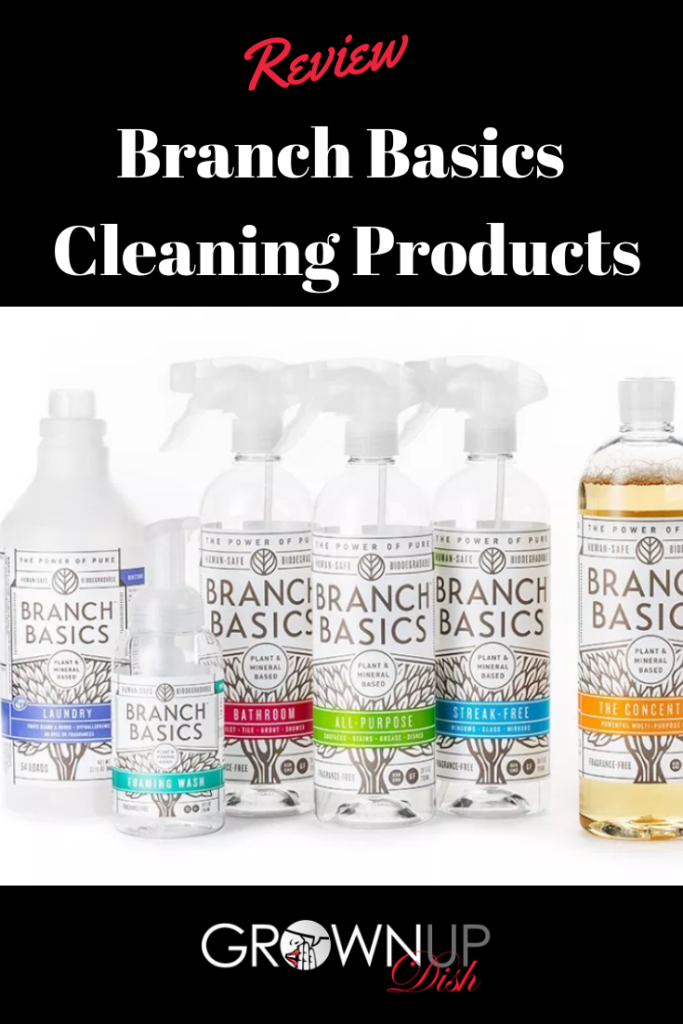 An unbiased review of Branch Basics cleaning products. Use the non-toxic concentrate as laundry detergent, hand soap or spray cleaner. And, it really works! | www.grownupdish.com
