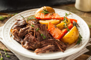 Healthy Slow Cooker Jewish Brisket is a taste-great, feel-good classic. It's sugar-free, gluten-free, keto, paleo & Whole30 compliant. | www.grownupdish.com