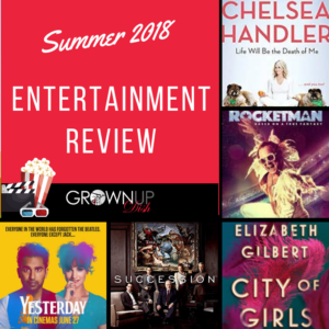 Summer 2019 entertainment review for grownups. Check out the hottest summer books, TV and movies. Be sure to tell me your favorites in the comments.