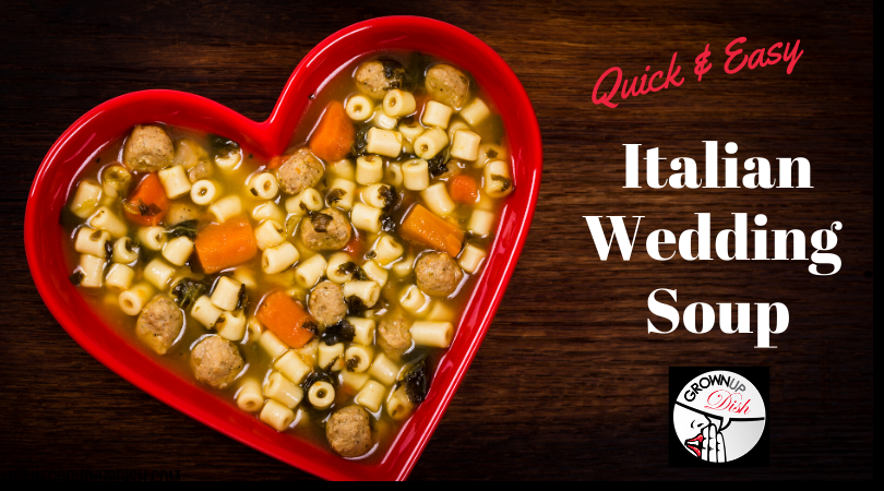 Italian Wedding Soup features a delectable combination of robust greens paired with a hearty broth and delicious pasta. Make it with or without meatballs. | www.grownupdish.com