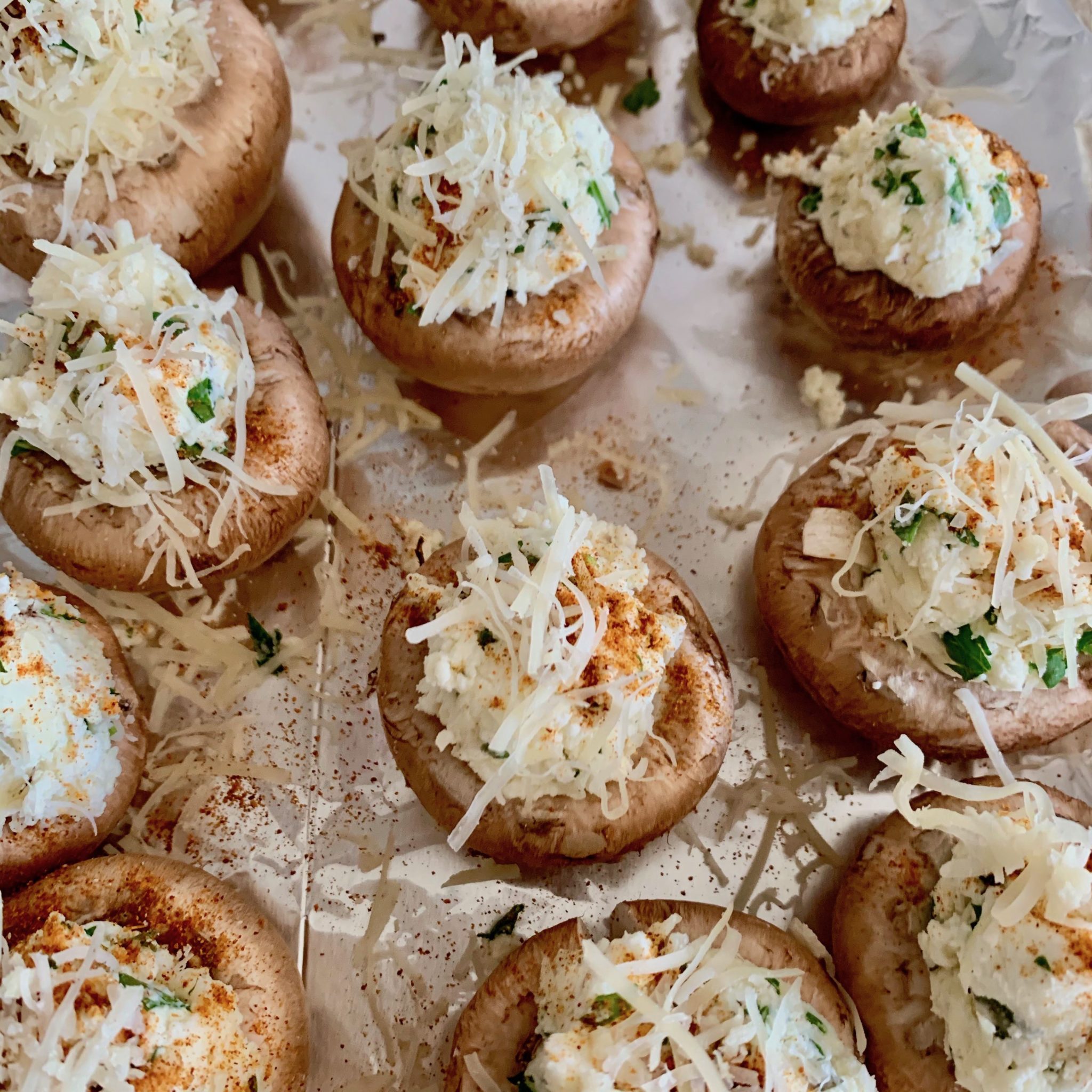 Herbed Goat Cheese Stuffed Mushrooms • GrownUp Dish