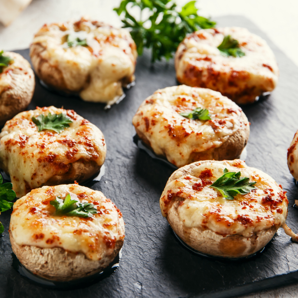 Herbed Goat Cheese Stuffed Mushrooms • GrownUp Dish
