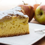 This light and fluffy buttermilk apple cake is a cross between a coffee cake and dessert. It's a yummy treat that isn't overly sweet.| www.grownupdish.com