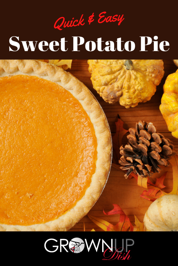 Sweet potato pie is a mix of a creamy custard filling perfumed with classic fall spices. It's easy to make & the perfect addition to your holiday spread. | www.grownupdish.com
