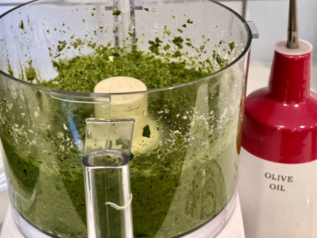 Easy Basil Pesto recipe is versatile and simple. Put the ingredients in a food processor and voila. Plus lots of ways to use pesto and storage tips. | www.grownupdish.com