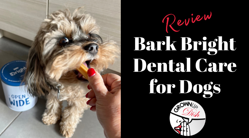 Unbiased review of Bark Bright, the daily dual toothpaste and dental stick system to keep dogs’ funky breath and plaque buildup under control | www.grownupdish.com