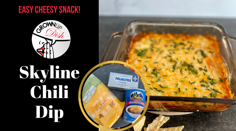 If you've visited Cincinnati you likely tried iconic Skyline chili. Skyline Chili Dip is a three-ingredient, cheesy appetizer that's sure to please. | www.grownupdish.com