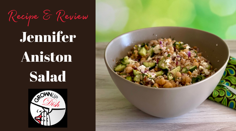Grownup Dish makes and reviews the viral TikTok Jennifer Aniston Salad. It’s easy, tasty, healthy and great for meal prep. | www.grownupdish.com