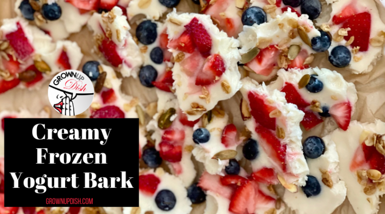 Creamy Frozen Yogurt Bark • GrownUp Dish