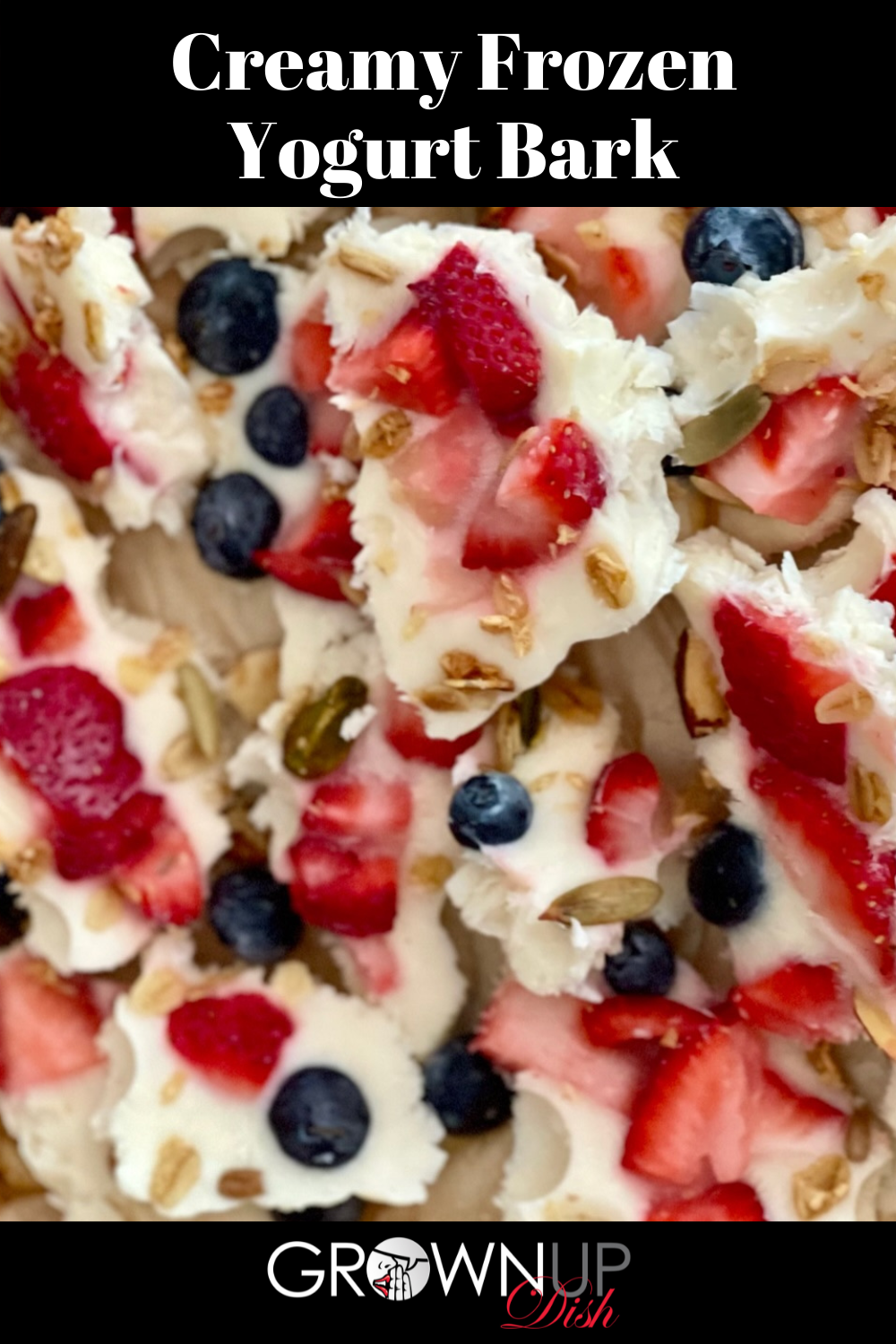 Creamy Frozen Yogurt Bark • GrownUp Dish