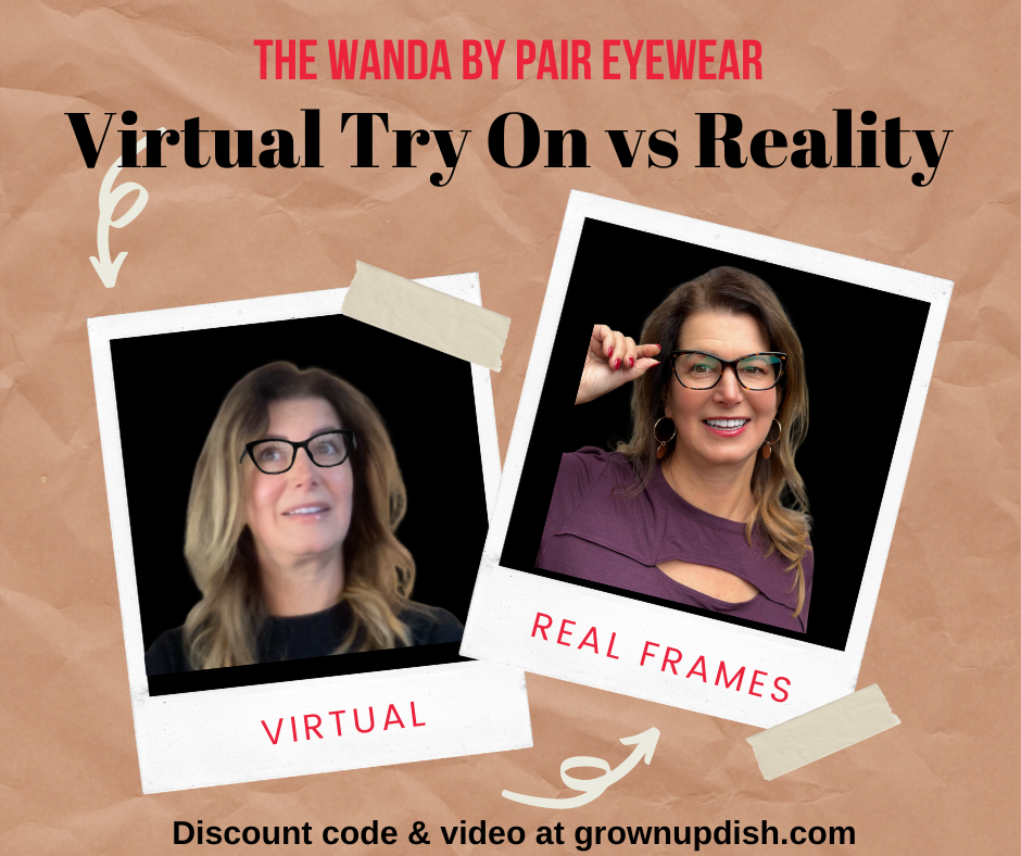 PAIR Eyewear's virtual try on tool helps you choose the perfect glasses. Then change your look in a snap with stylish frame toppers. Video & discount code. www.grownupdish.com