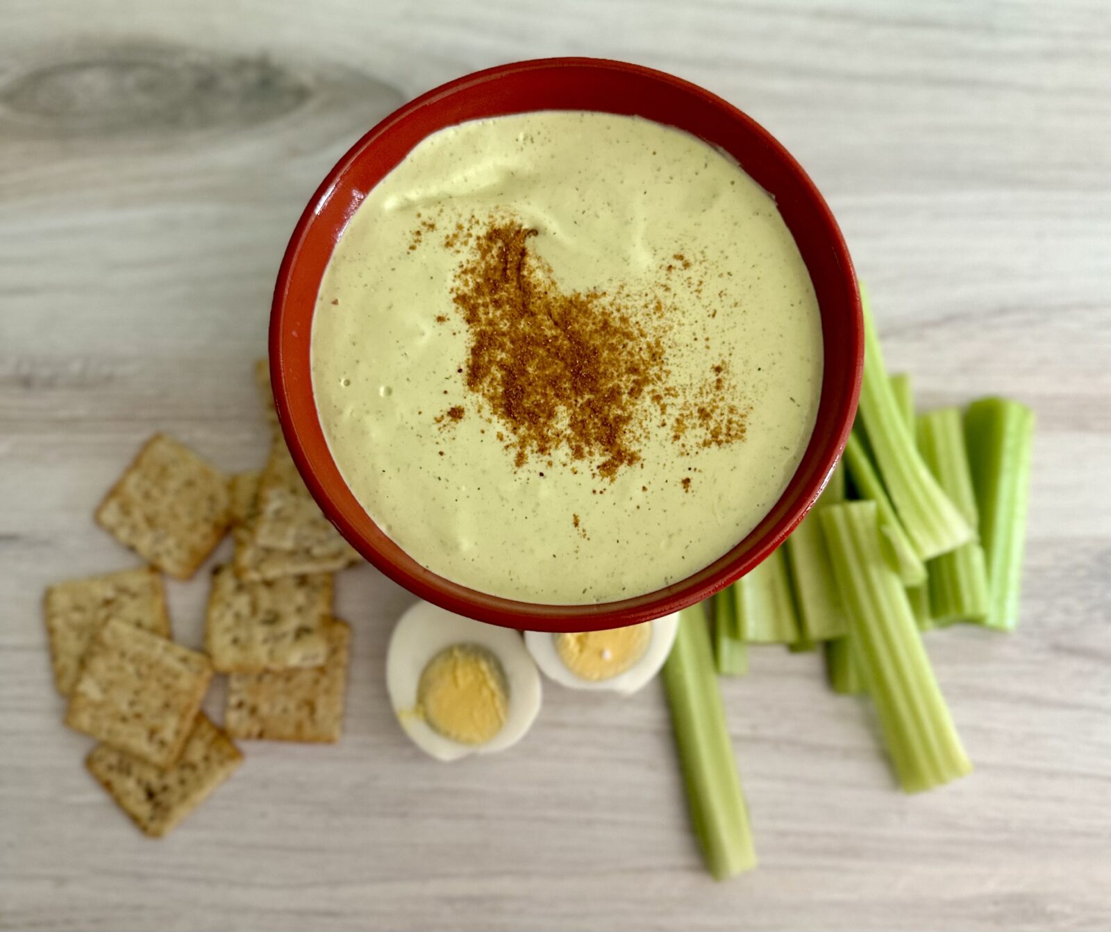 HighProtein Deviled Egg Dip • GrownUp Dish