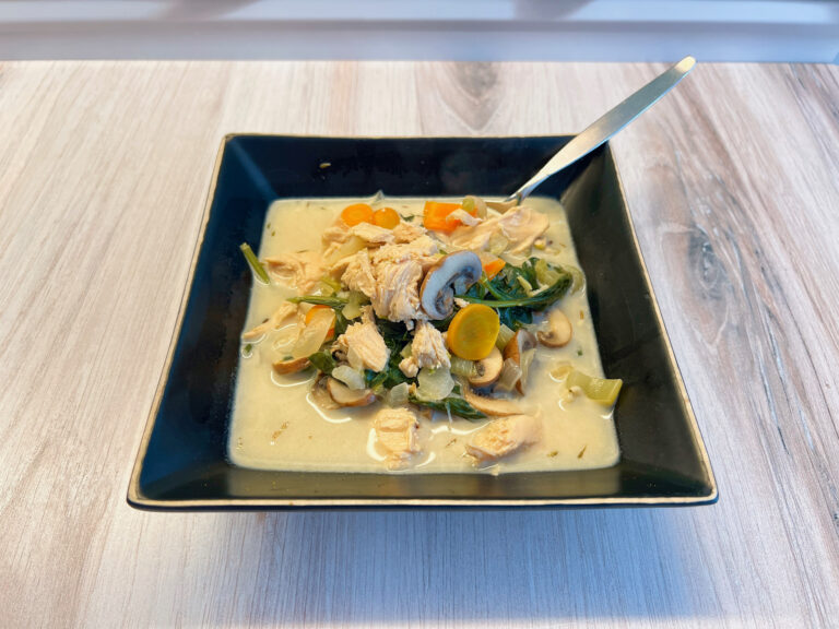 Rotisserie Chicken & Mushroom Soup • GrownUp Dish