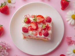 Strawberry Cream Cheese Earthquake Cake • GrownUp Dish