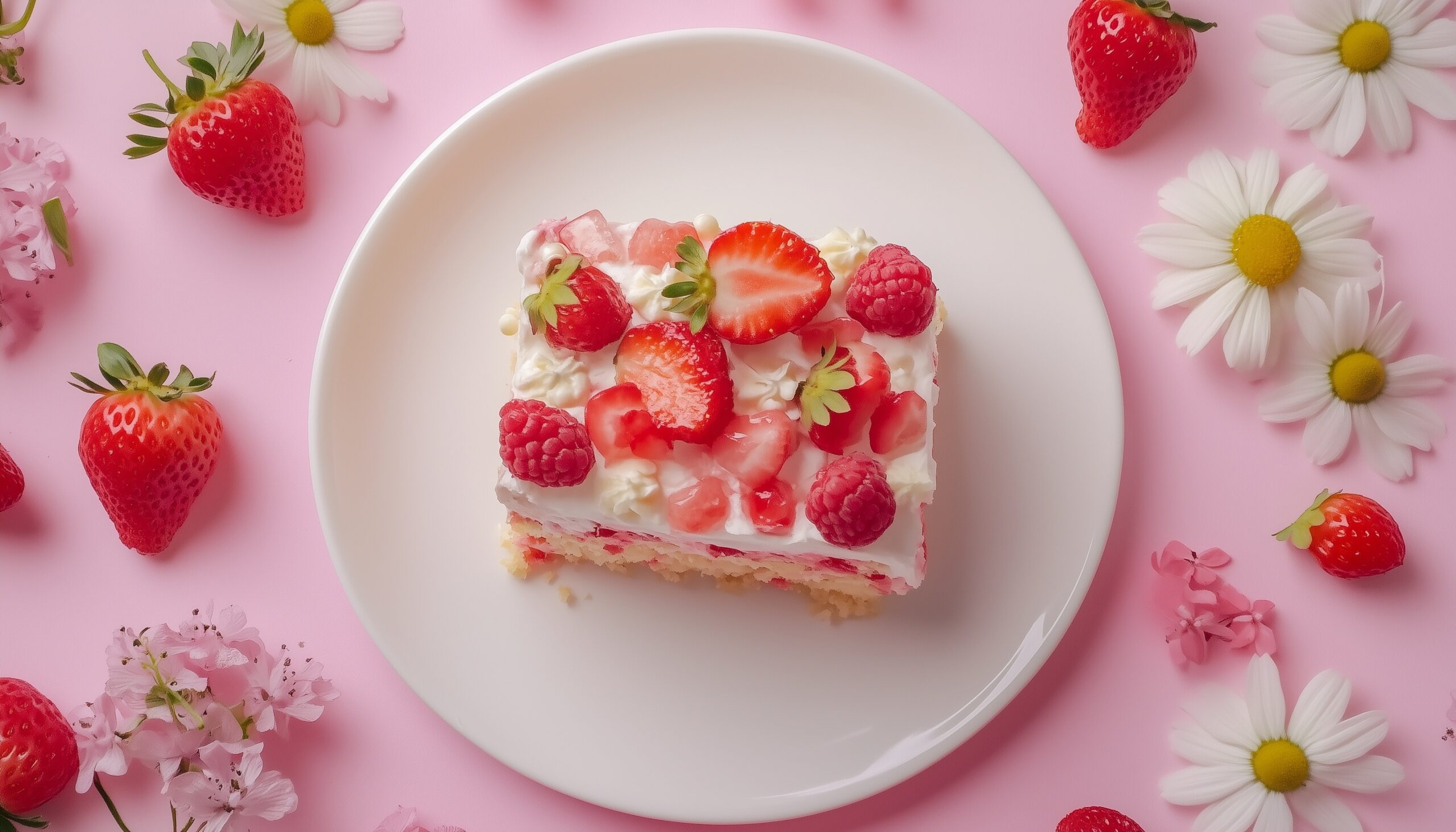 Strawberry Cream Cheese Earthquake Cake • GrownUp Dish